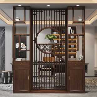 屏风隔断客厅家用入户正对门进门遮挡办公室实木玄关间厅柜 新中式