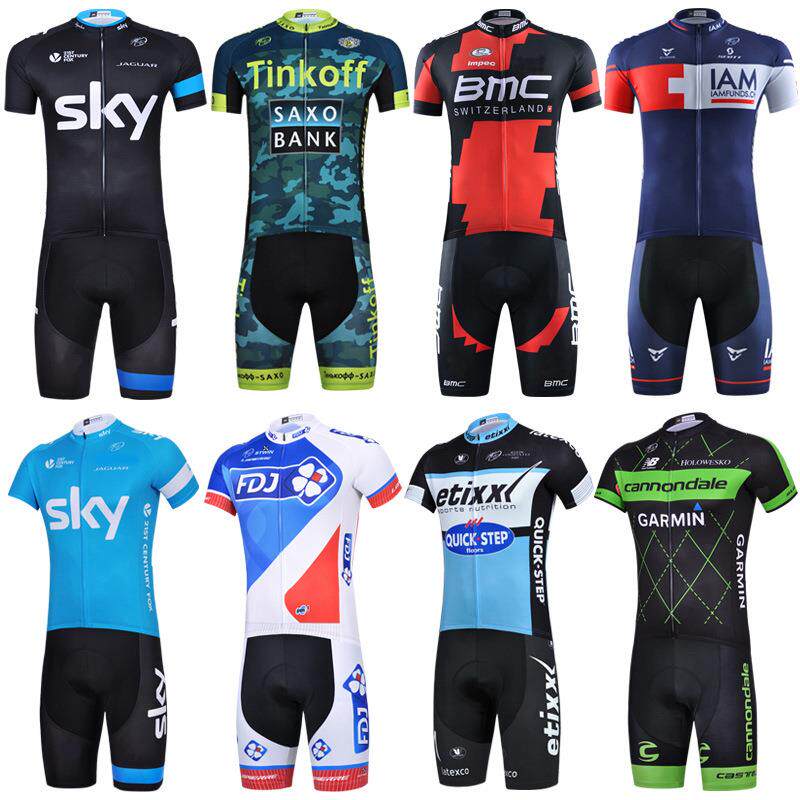 短袖骑行服套装夏季透气修身自行车衣动感车衫裤车队多款