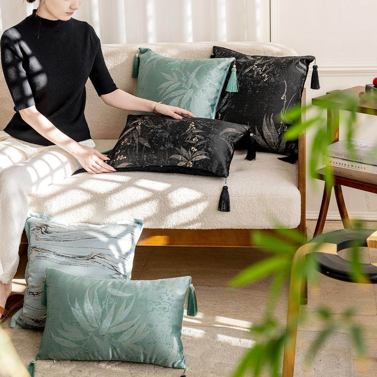 新中式轻奢沙发抱枕套现代简约样板房客厅装饰靠枕床头靠垫腰靠背,居家布艺,抱枕被,淘宝优惠券,粉丝福利购,淘宝优惠卷