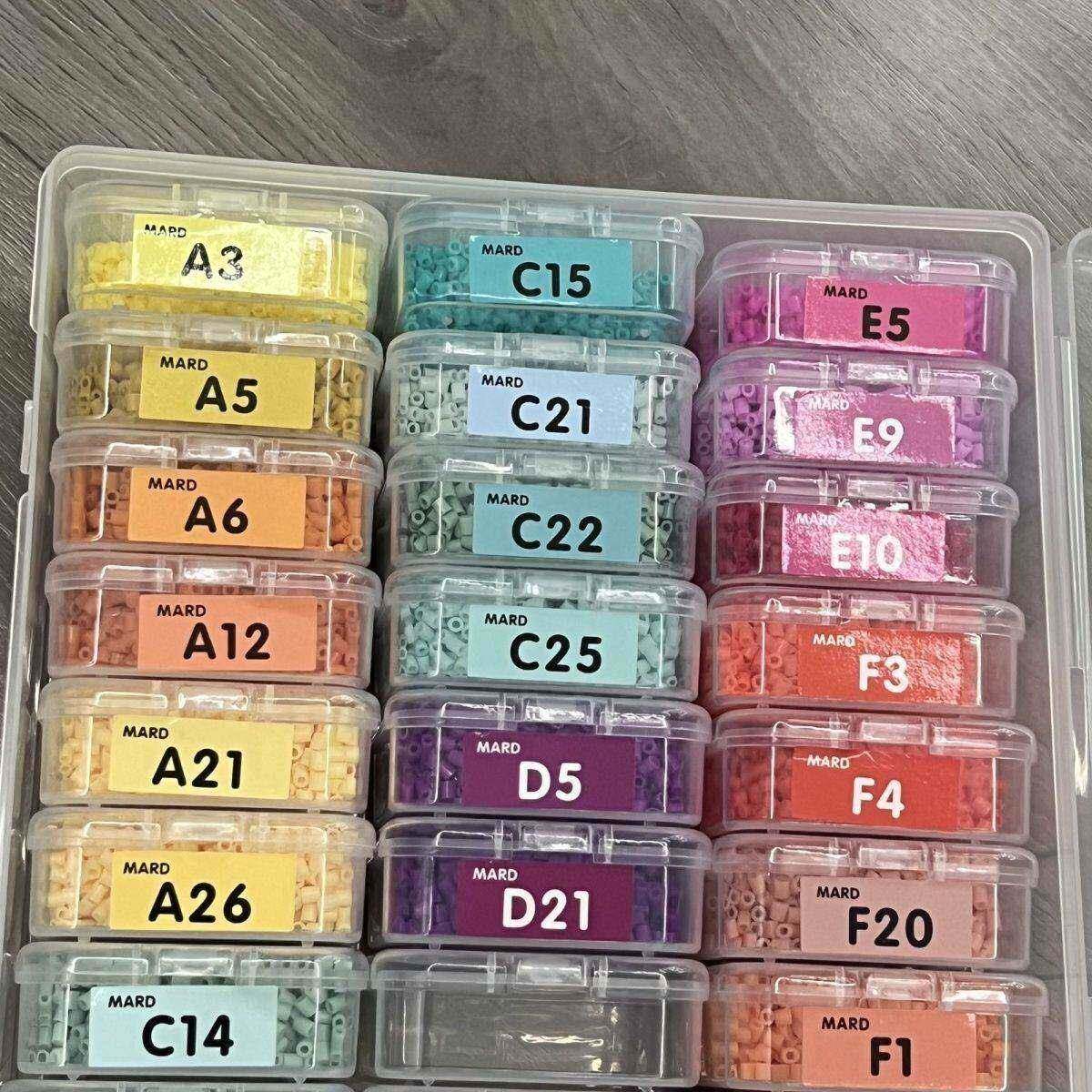 拼豆色号贴标签291色覆膜色卡纸圆形diy长方形贴纸不干胶可携式