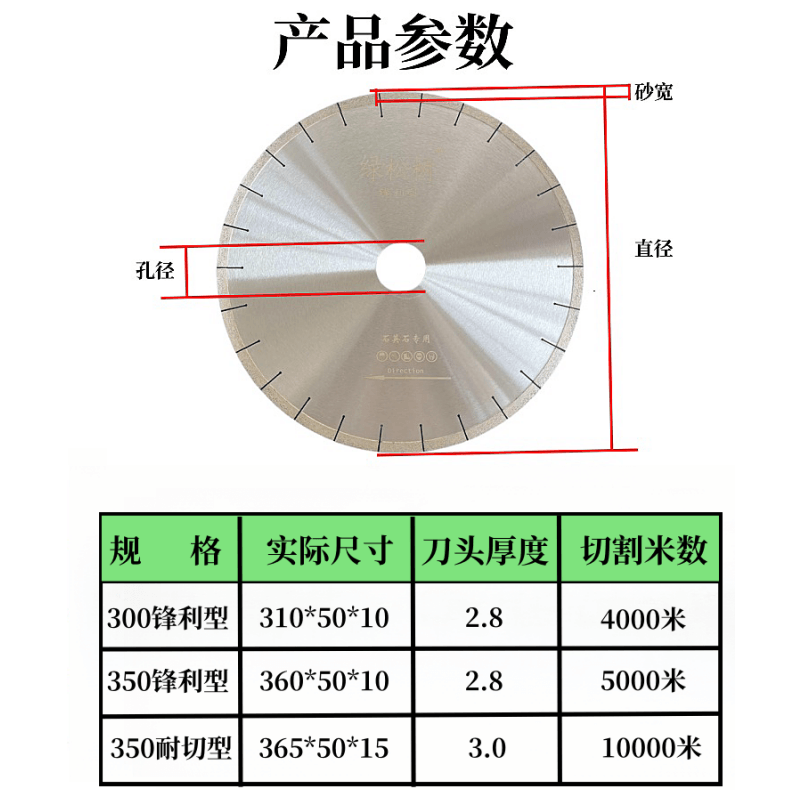 水锯300/350大理石石英石人造石切割片金刚石锯片石英石专用锯片,五金/工具,电锯片,淘宝优惠券,粉丝福利购,淘宝优惠卷