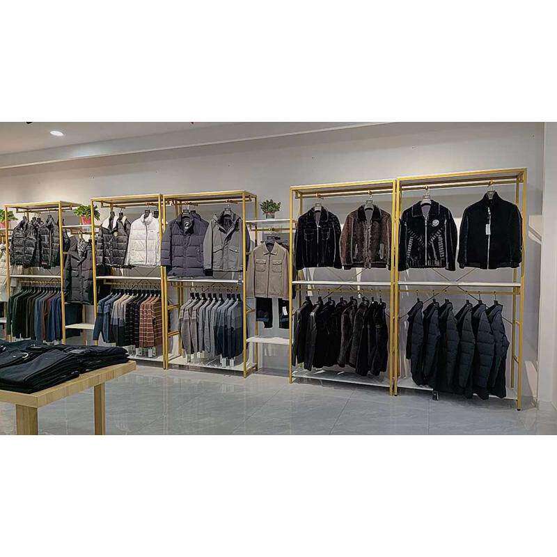 服装店展示架落地式双层挂衣架童装男女服装店陈列架衣服挂架钢架