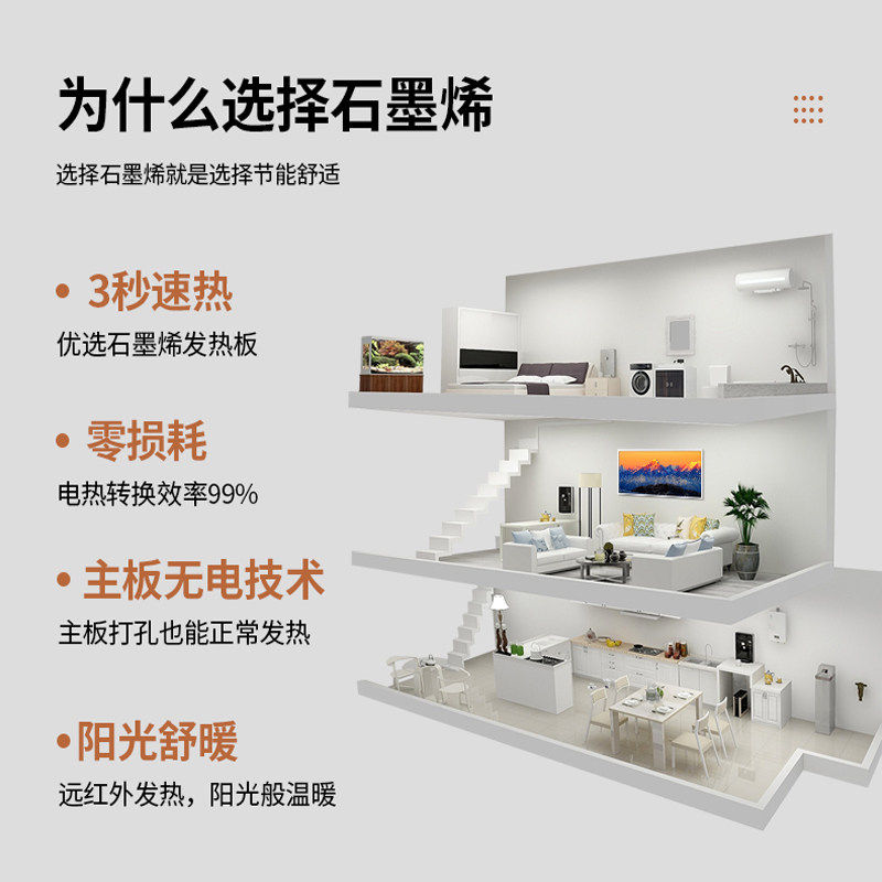 石墨烯碳晶墙暖壁画 画取暖器壁挂式电暖器家用节能速热暖气画 画