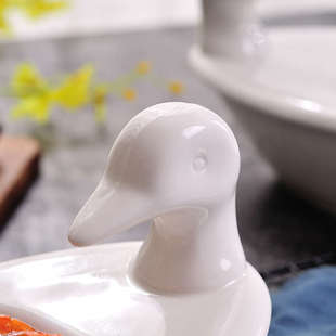 陶瓷鸭肉盘北京烤鸭烧鹅烧鸡专用盘子鸭盘鸭板加热陶瓷炉酒店餐具