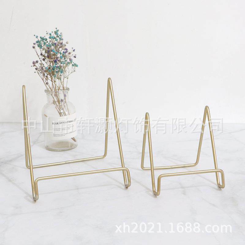 铁制钟表坐盘装饰圆盘瓷盘子支架摆盘相框时钟托架奖牌展示架子