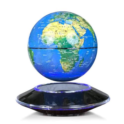 源头厂家直供创意礼品发光磁悬浮地球仪摆件磁悬浮地球仪6寸