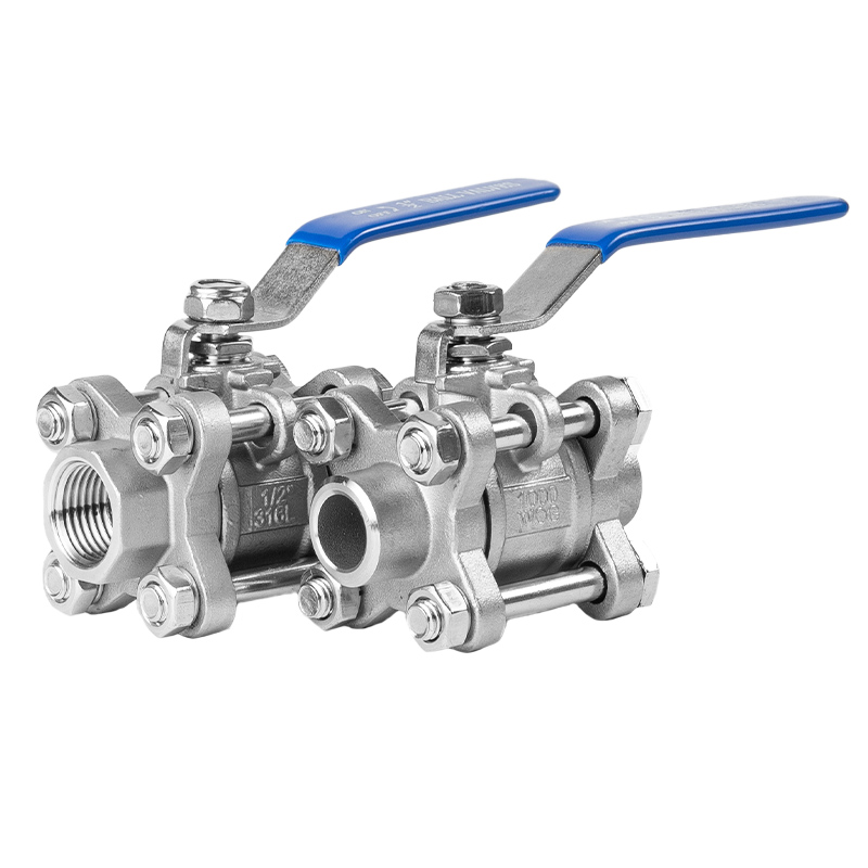 304不锈钢三片式球阀硬密封Q11H耐高温铸钢阀门开关4分6分1寸dn50