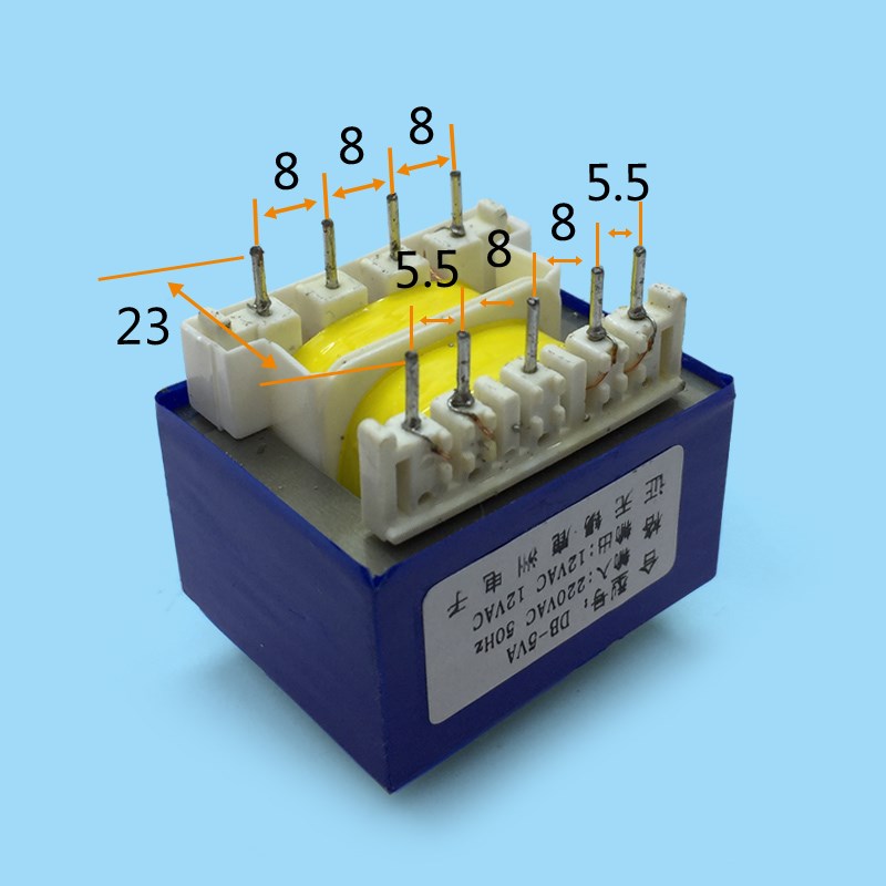 插针变压器5W 380V 220V转12V6V9V15V18V24V110V单双卧式9针PCB板