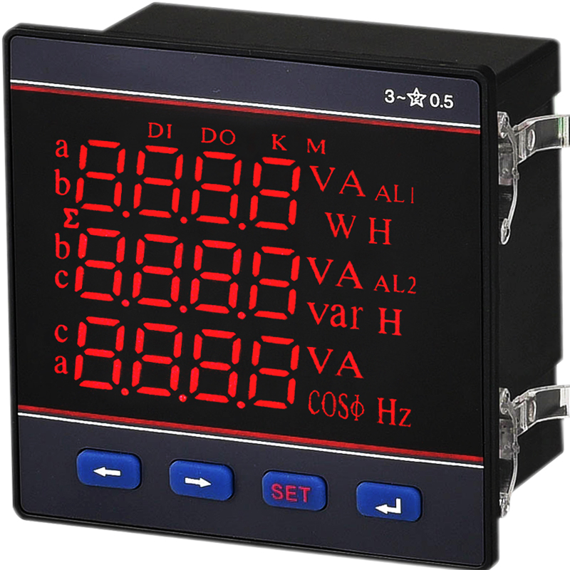 三相液晶智能数显电压电流频率功率电度计量多功能电力仪表RS485