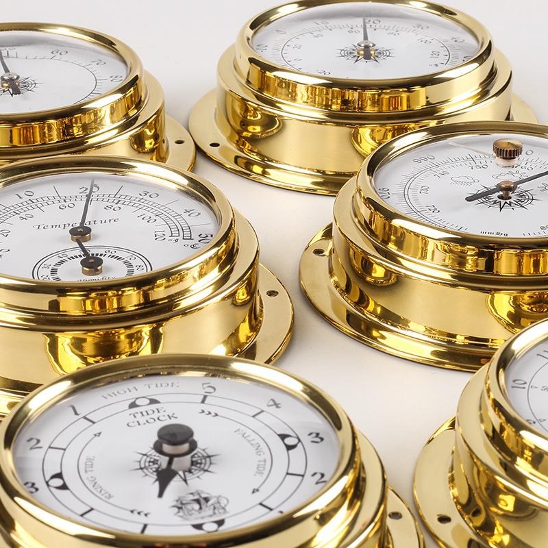 钟表计湿度铜壳温度船用气压表气象站套件大气压力mm大4/98钟温壳