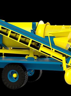 绞洗筒式滚筒筛淘金车去泥选金机Trommel screen选金设备