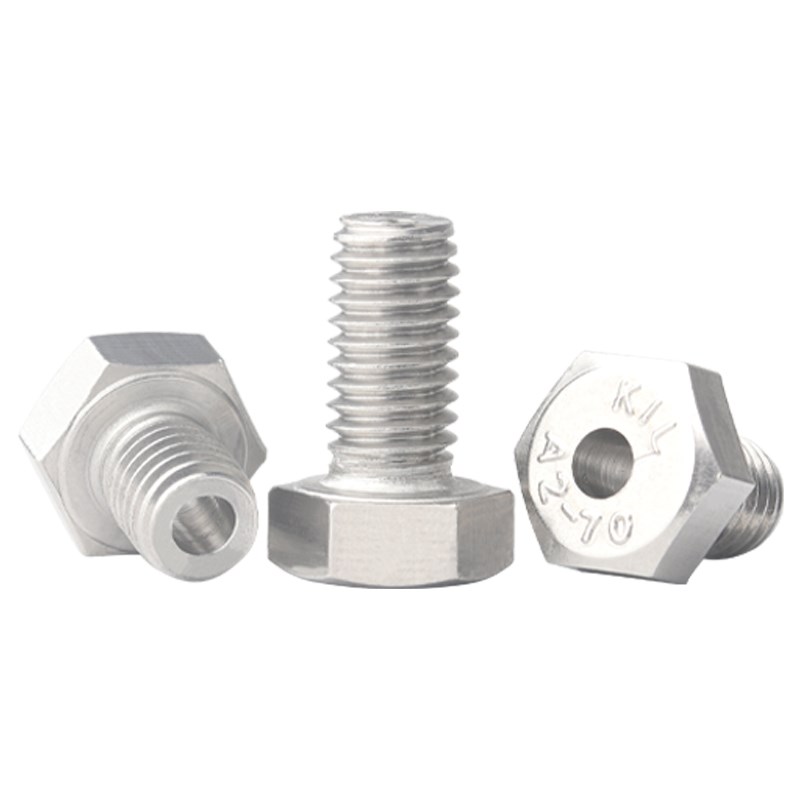 304外六角冲孔中空排气螺杆真空中空通K孔螺纹螺杆M3-M12