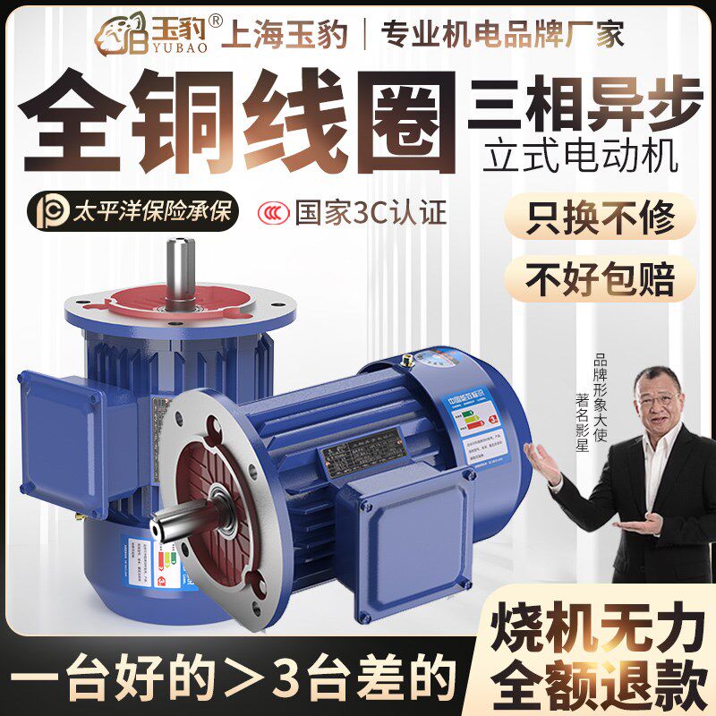 全铜三相异步电动机0.75/1.1/1.5/2.2/3/4/5.R5KW立式电机380V