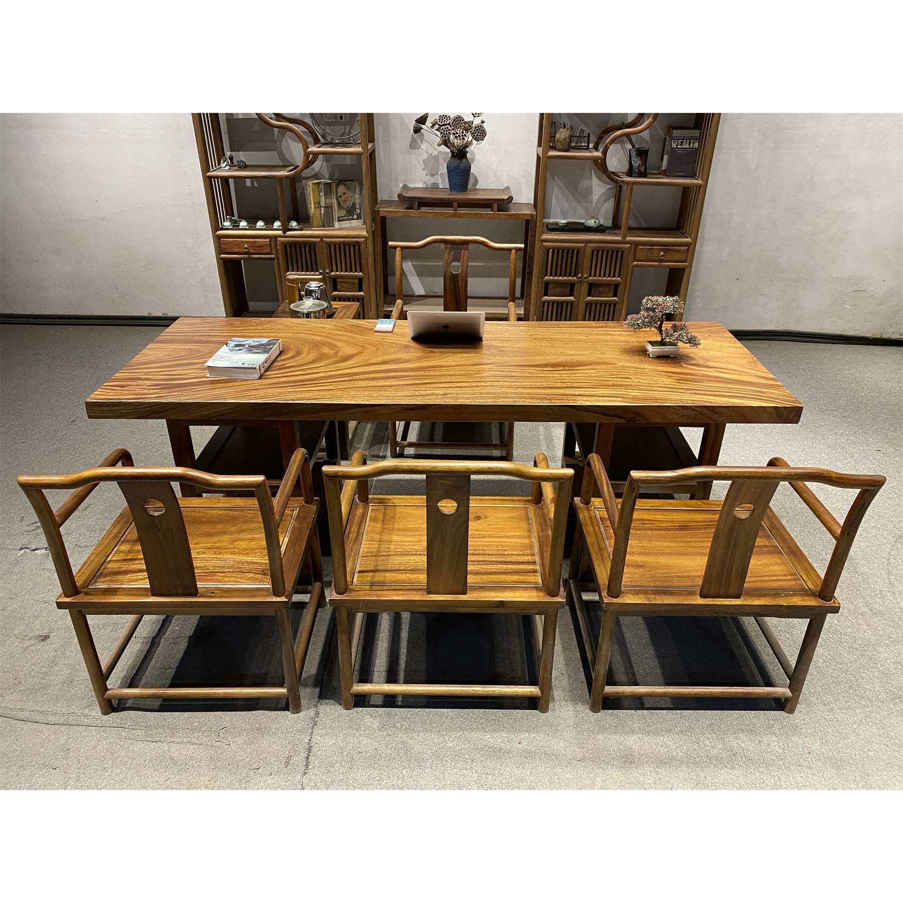 实木大板整块原木茶桌茶台胡桃木办公桌餐桌书桌画案原木