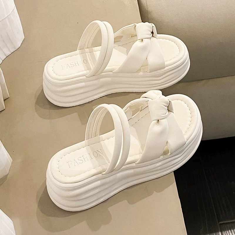 配裙子的凉鞋女仙女风厚底罗马鞋子2025年夏季新款高级感凉拖外穿