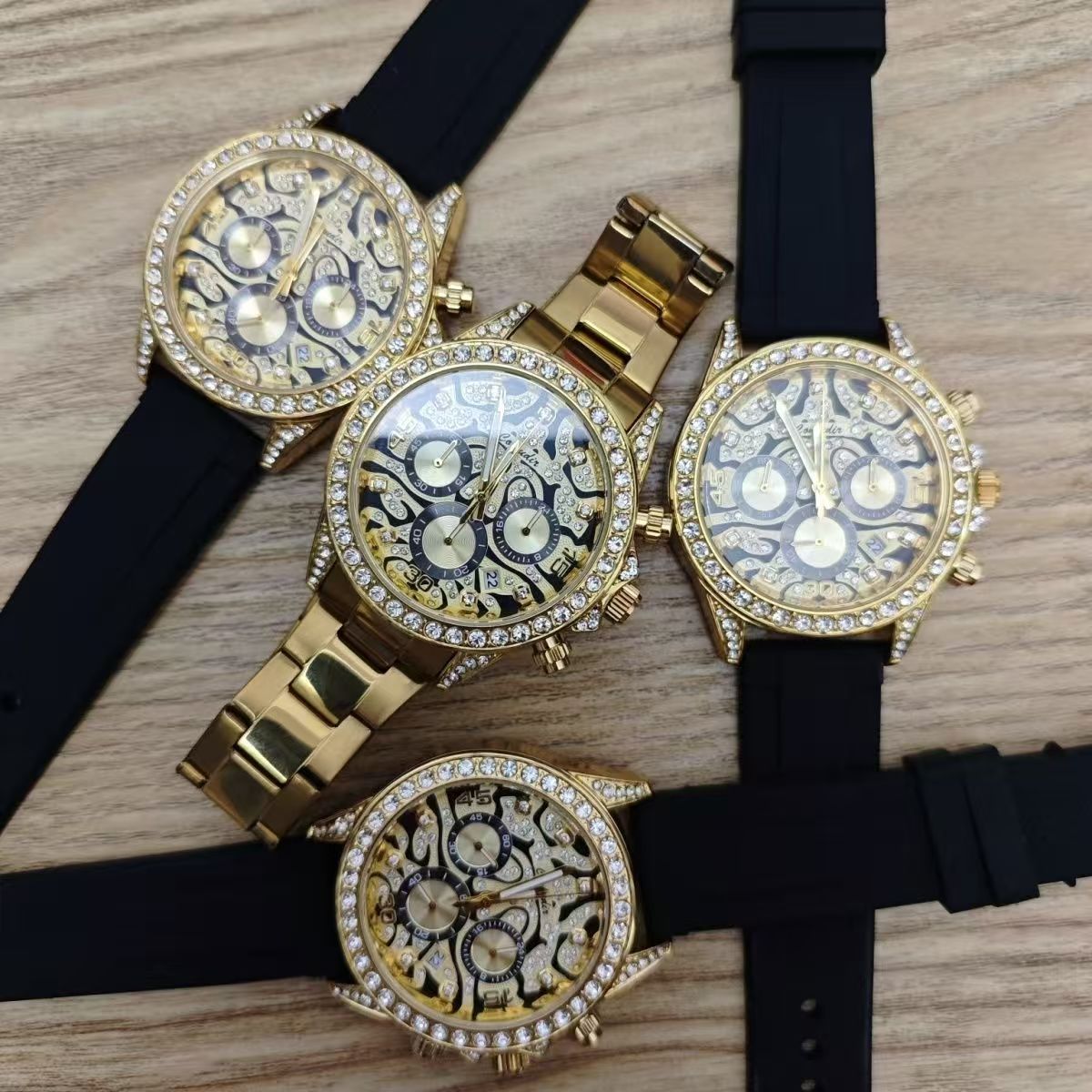 watches for men老虎迪高档多功能日月星辰日历防水全自动机男士