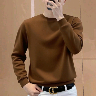 jermyn stars秋冬长袖商务休闲男士卫衣圆领T恤丝光莱赛尔棉上衣