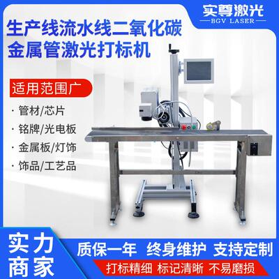 生产线激光打标机二氧化碳金属管打码机塑料流水线光纤激光刻字机