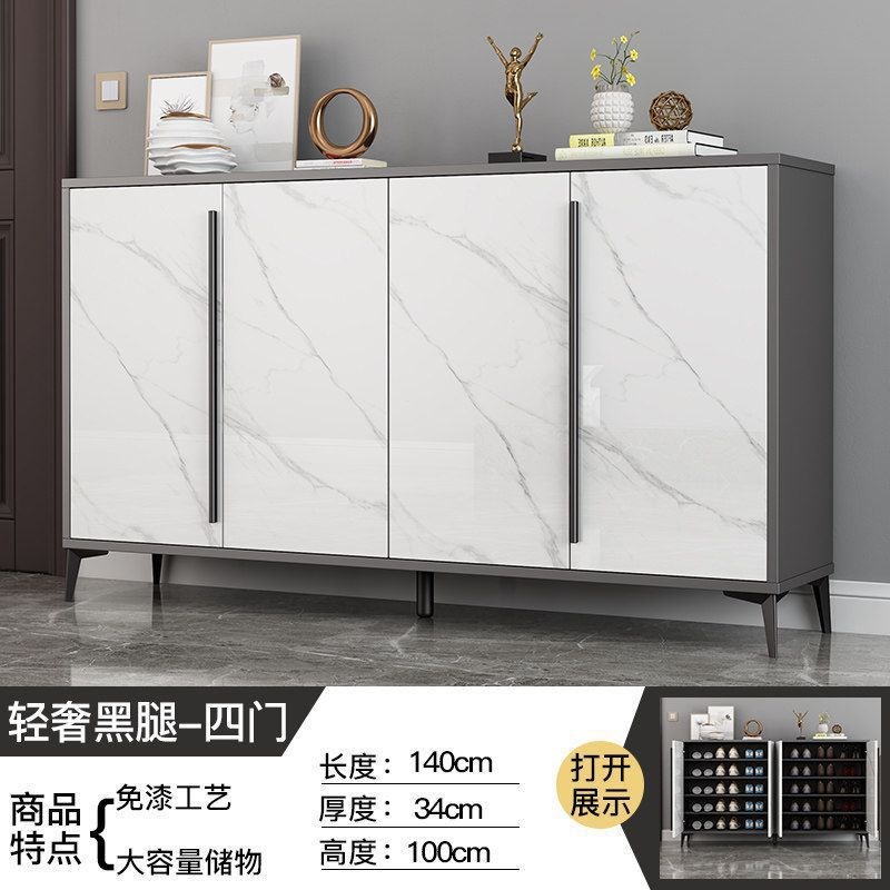 轻奢鞋柜家用入户门口大容量简约现代阳台实木环保储物柜客厅玄关