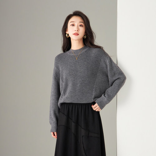 SMEN诗萌半高领宽松秋冬毛衣女士