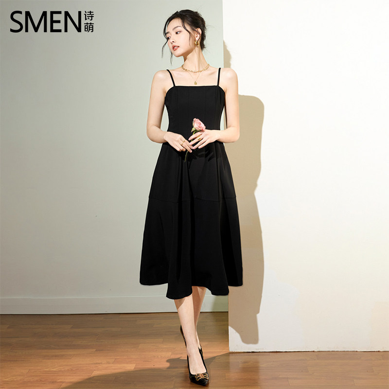 SMEN诗萌法式复古秋季新款连衣裙