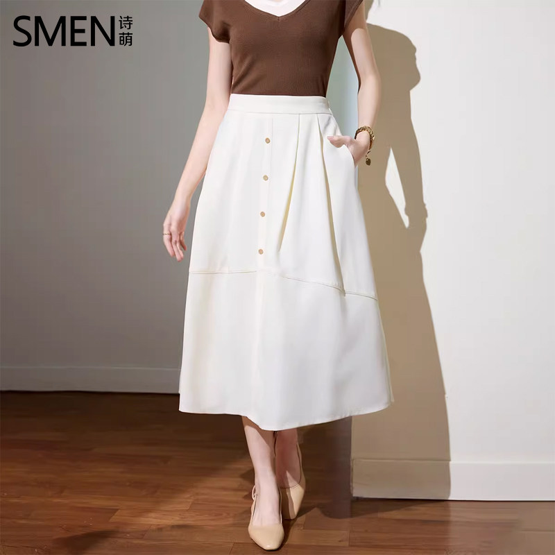 SMEN诗萌轻熟通勤风A字半身裙女