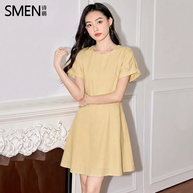 SMEN诗萌夏季通勤减龄宽松连衣裙