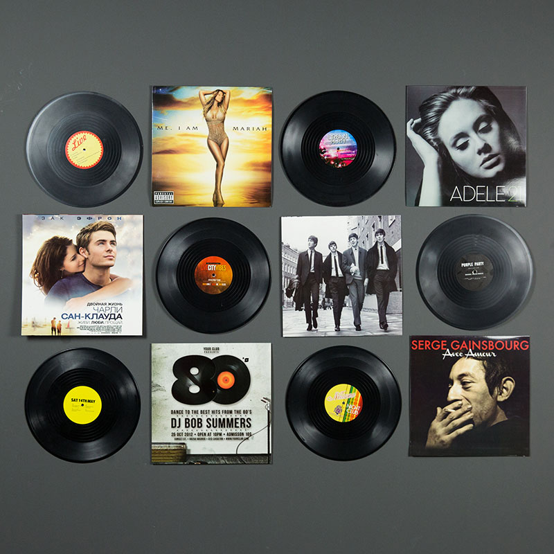 黑胶唱片海报遮挡壁饰loft工业风复古店铺墙面装饰酒吧个性背景