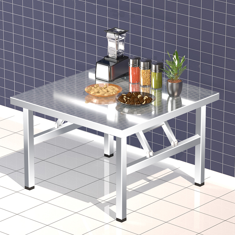 不锈钢方桌可折叠桌子台吃饭折叠式桌子简易夜市露营摆摊专用桌子