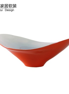 现代简约创意陶瓷工艺品艺术水果盘摆件样板房间客厅餐厅软装饰品