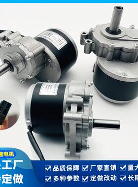 羚鹰直流有刷低速二级减速电动车马达24V250W轮椅电机120/75转
