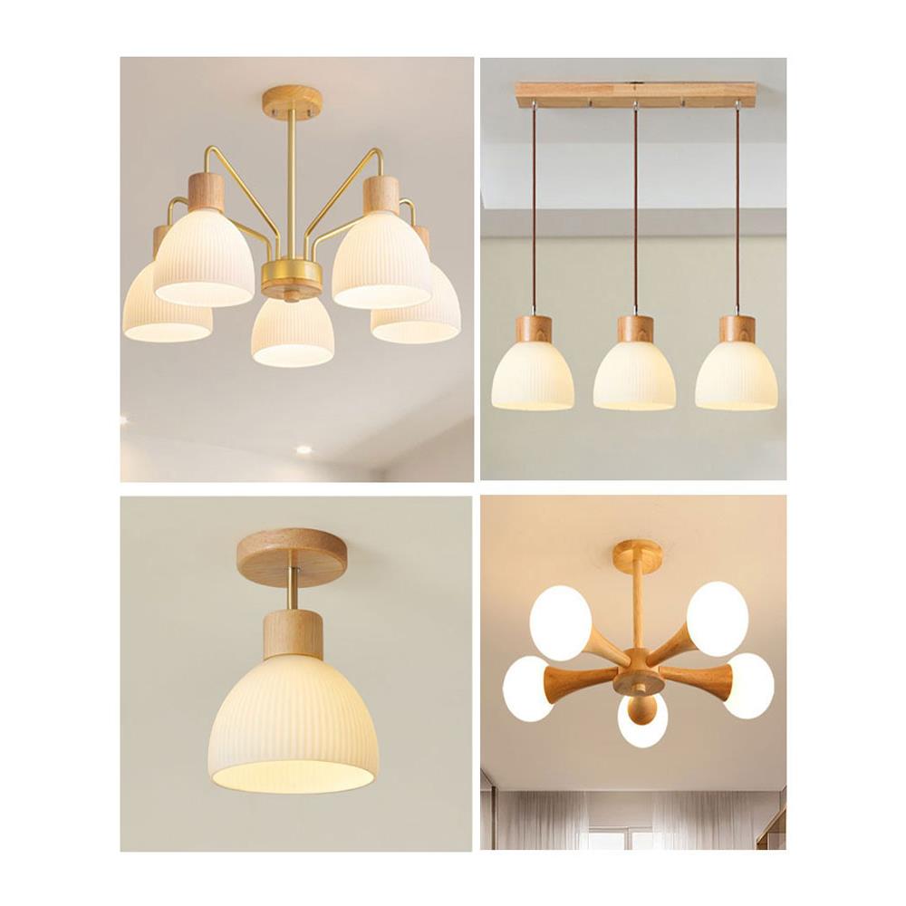 北欧原木风客厅吊灯卧室房间餐桌餐厅吊灯三头网红简约现代吸顶灯