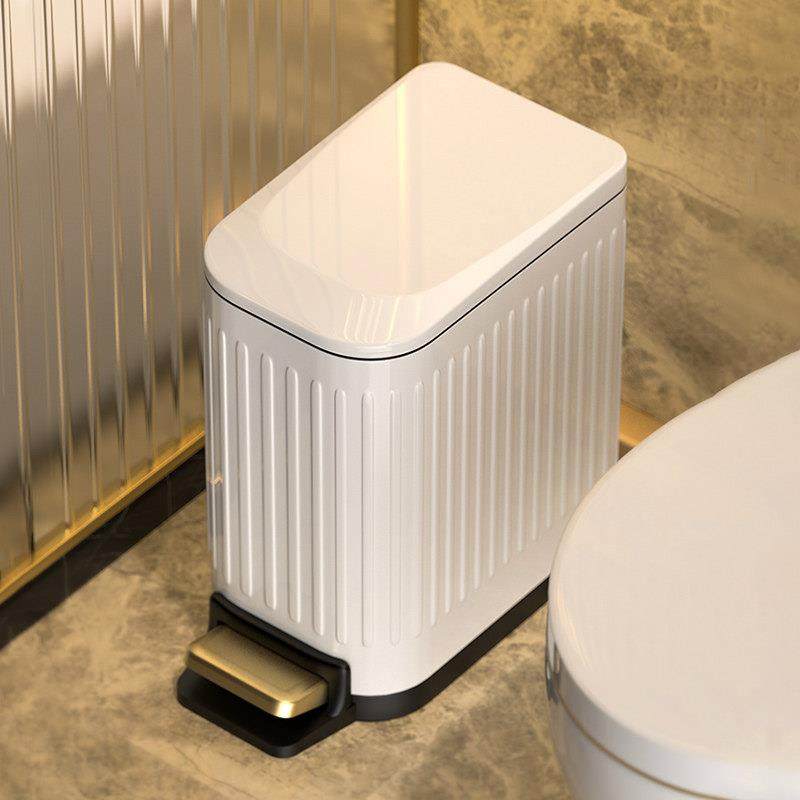 覆古脚踏垃圾桶不锈钢家用夹缝化妆室厕所卧室客厅轻奢带盖子小号