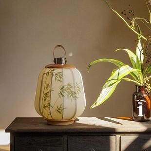 新中式台灯禅意手提宫灯笼中国风物几覆古卧室床头书房充电气氛灯