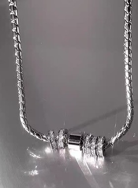 【下单立减50】男女同款闪钻圆环吊坠项链冷淡风时尚百搭_YT