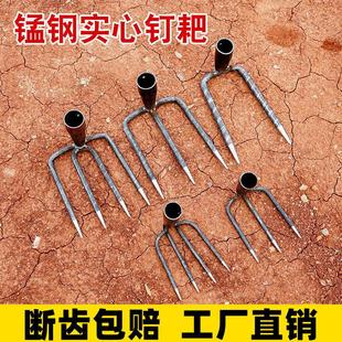 钢耙多齿耙子二齿三齿四赶海翻地铲草刨红薯花生除草家用抓钩