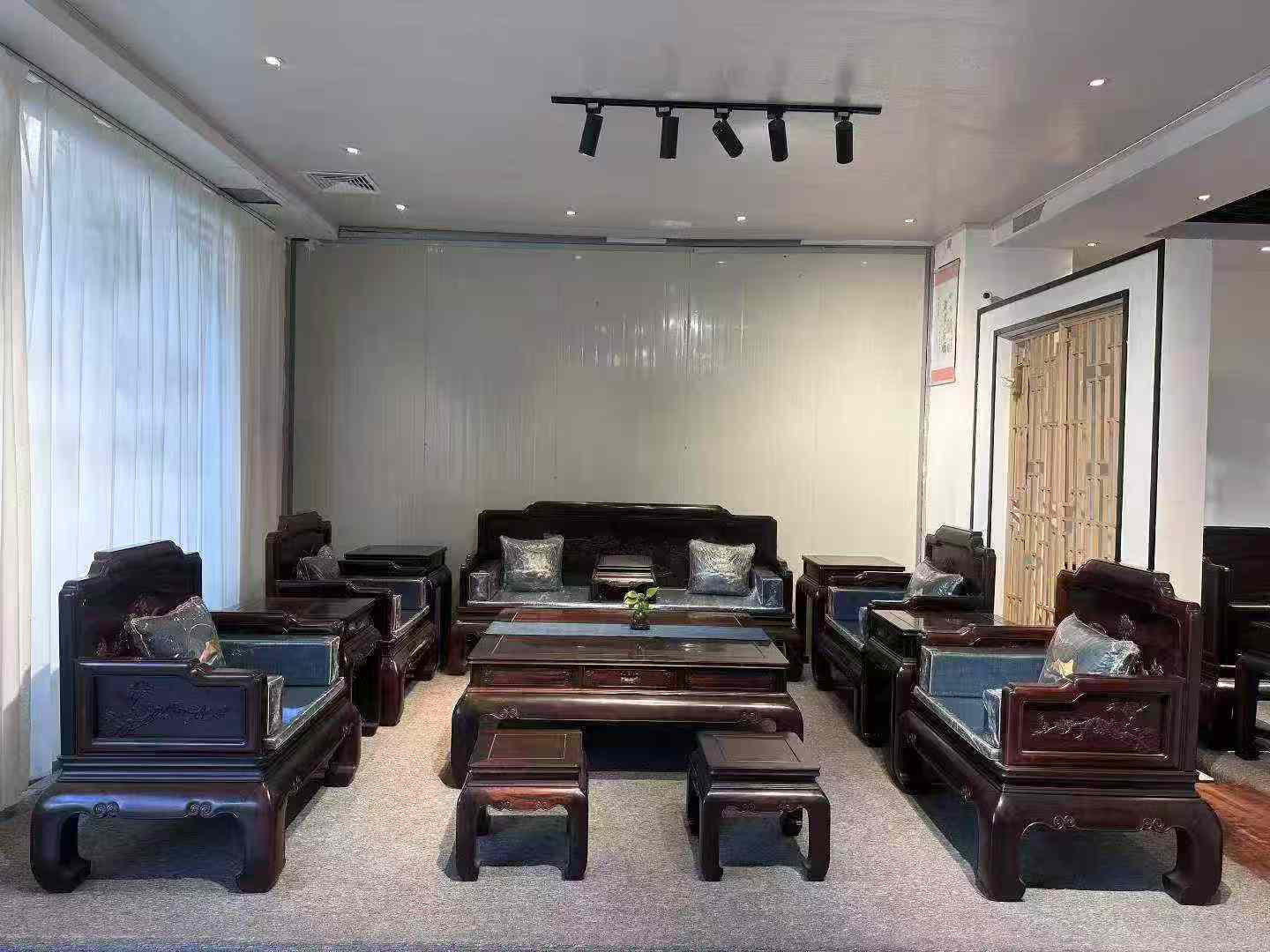 大红酸枝交趾黄檀喜事连连沙发实木客厅别墅明清古典家具无补定制