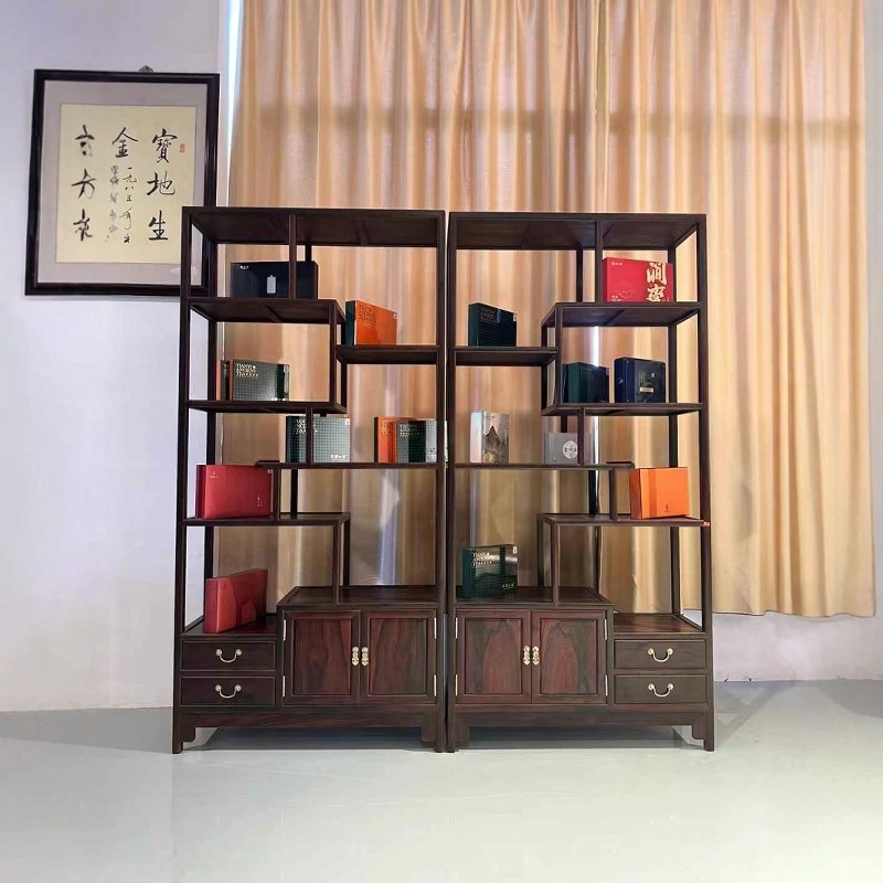 红木大红酸枝木博古架交趾黄檀实木中式古董架多宝阁玄关式隔断茶