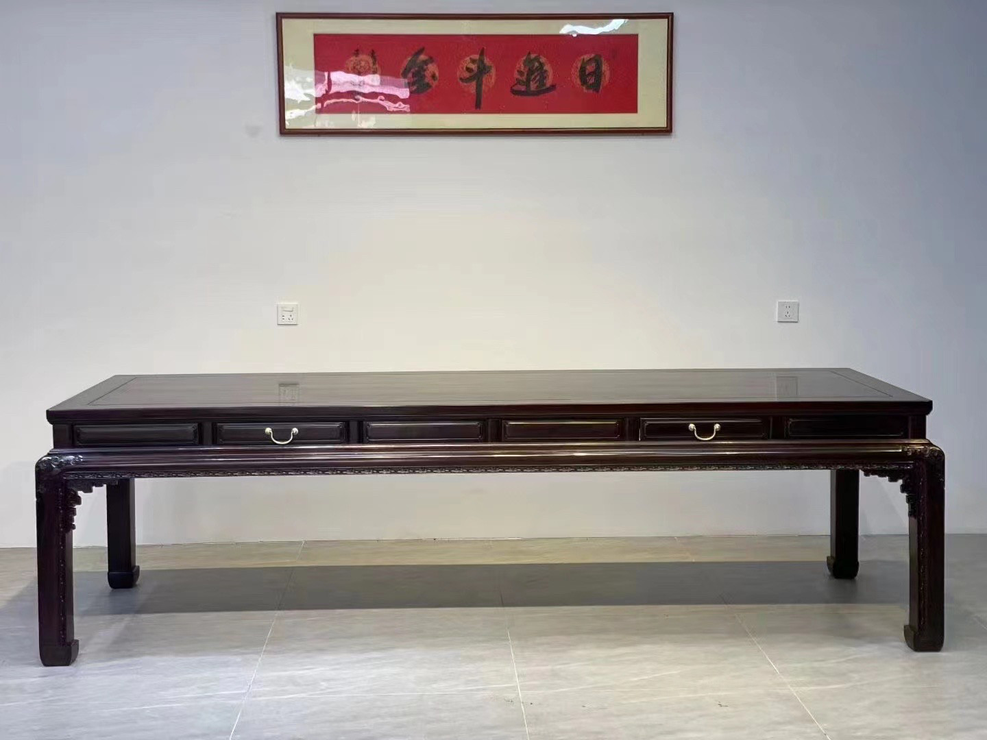 红木家具大红酸枝画案中式仿古画桌实木整装明式客厅家具组合无补