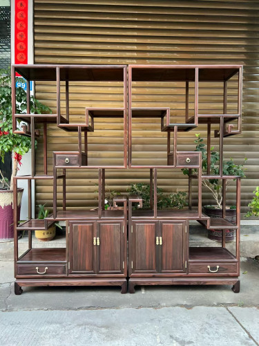 红木家具大红酸枝小博古架实木中式多宝阁置物架茶壶茶杯具展示架