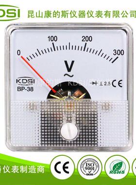 厂家供应 指针式交流电压表BP-38 AC300V整流型 测量电压0-300V
