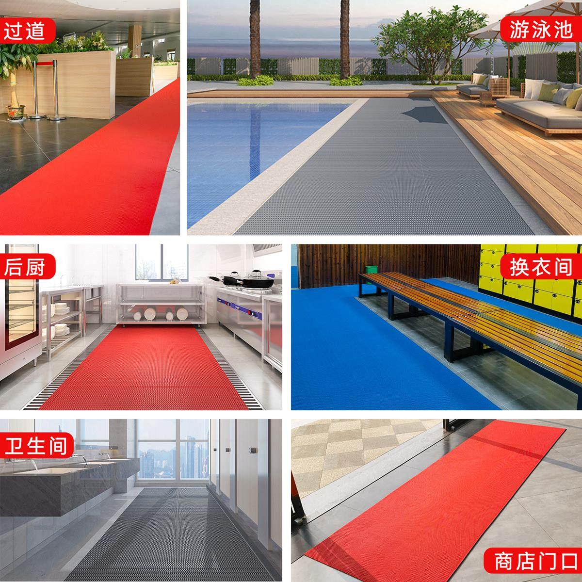 防滑垫PVC浴室卫生间厨房厕所门垫子可裁剪户外泳池防晒商用地垫