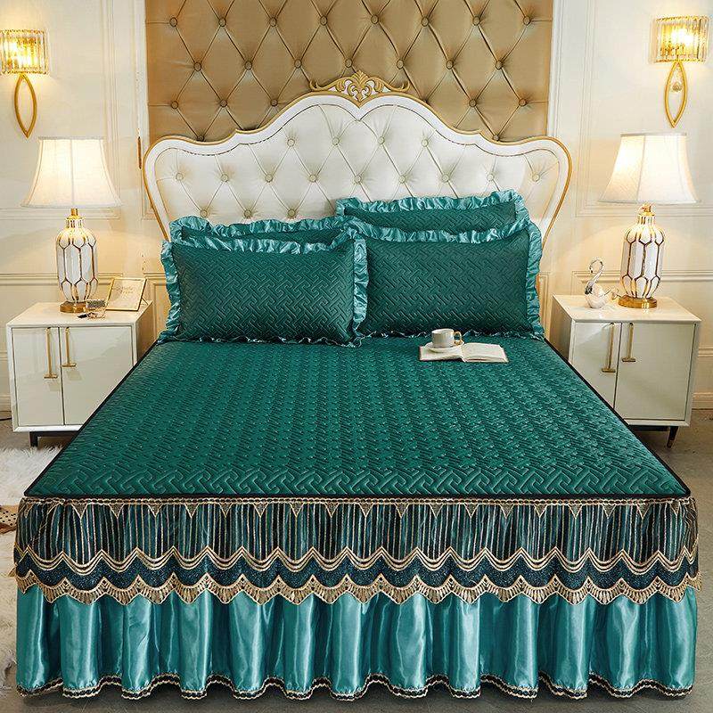 新款乳胶凉席三件套冰丝席床裙款可拆卸夏季床垫席子1.8m空调软席,床上用品,乳胶席,淘宝优惠券,粉丝福利购,淘宝优惠卷