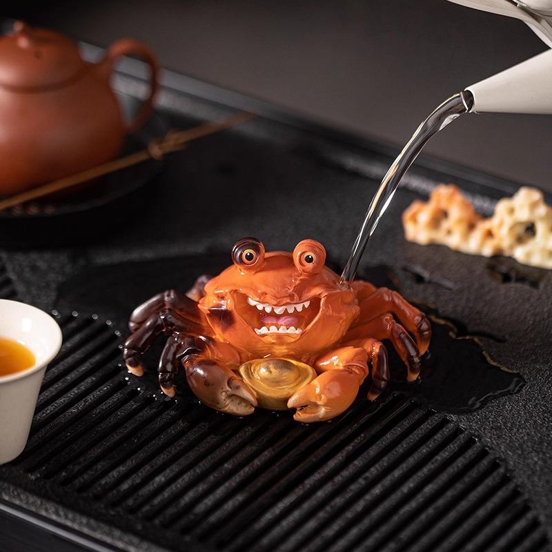 创意精品可爱螃蟹茶宠摆件可养茶盘配件功夫茶具茶玩茶道配件装饰
