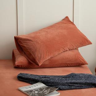 加厚珊瑚绒单人枕头套48x74保暖法兰绒 秋冬婴儿绒枕套一对2只装