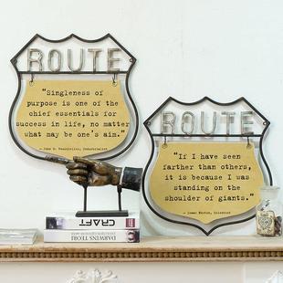 复古铁木结合英文字牌名言句工艺画经典励志墙面装饰品书房挂饰