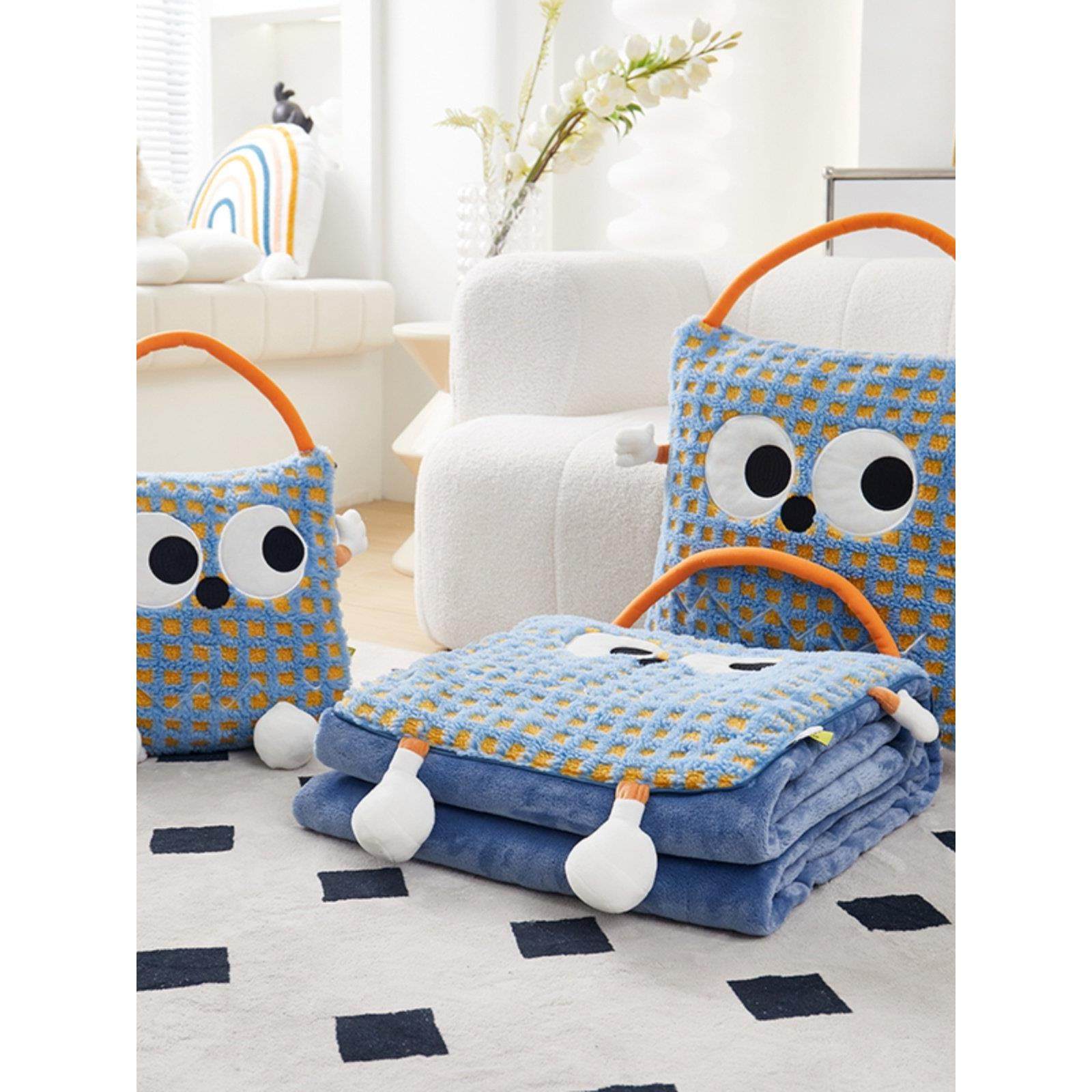 网红多巴胺手拎抱枕被子两用汽车靠垫二合一办公室午睡毯子空调被,居家布艺,抱枕被,淘宝优惠券,粉丝福利购,淘宝优惠卷