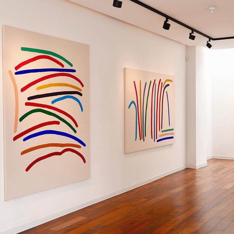 彩虹艺术客厅装饰画抽象卧室挂画大尺寸落地画创意沙发背景墙壁画