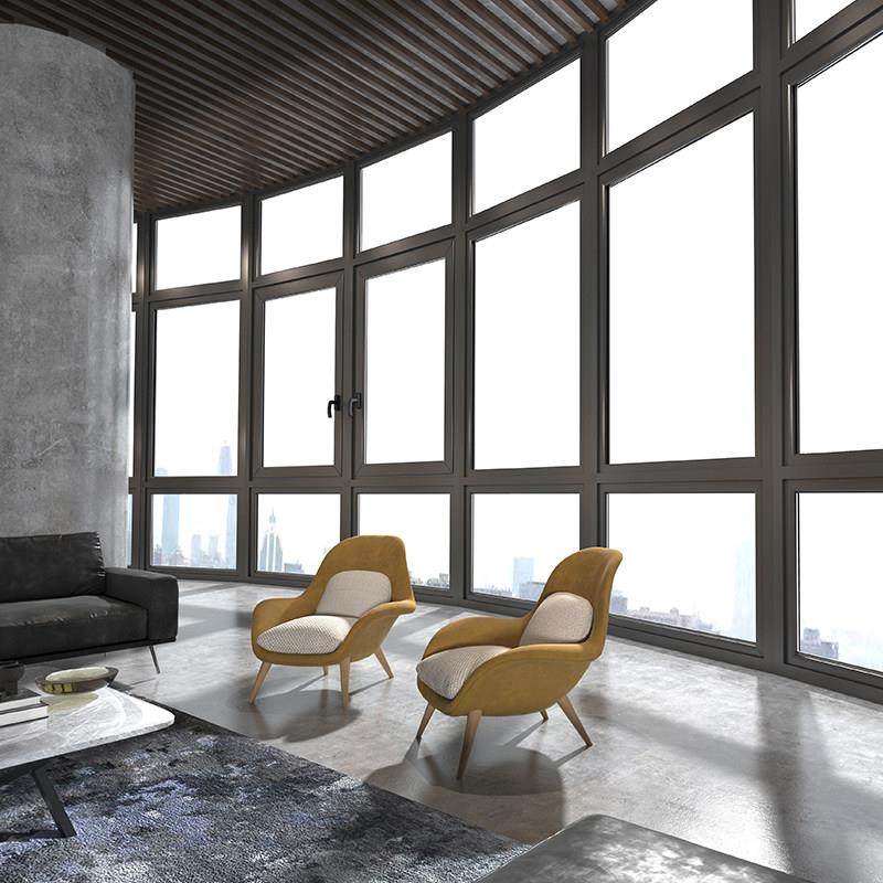 定制金 派雅门窗高端定制圆弧形异形隔音平开窗封阳台 落地玻璃窗