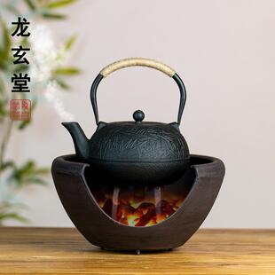 围炉煮茶家用室内炭火炉烤茶烧烤炉铸铁壶炉户外碳炉火钵煮茶炉